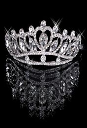 Hair Tiaras In Stock Cheap 2020 Diamond Rhinestone Wedding Crown Hair Band Tiara Bridal Prom Evening Jewelry Headpieces 180251769194