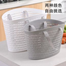 Laundry Bags Japanese Portable Hollow Dirty Basket Creative Plastic Mesh Large-Capacity Sundries Simple La