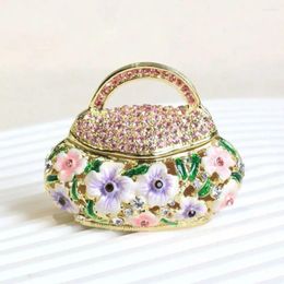 Jewellery Pouches Mini Box Multipurpose Luxury Shiny Rhinestone Treasure Chest Dustproof Colourful Earring Necklace Display Home Decor