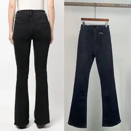 Women's Jeans 2024 Women High Waisted Street Black Slim Elastic Flared Denim Long Pants