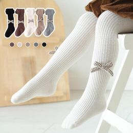 Leggings Tights 06Y Baby Girls Bow Knot Pantyhose Winter Autumn Solid Color Soft Cotton Thick Warm Girl Born Toddler1539320