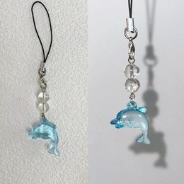 Keychains Fashionable Blue Dolphin Backpack Accessory Phone String Ornament
