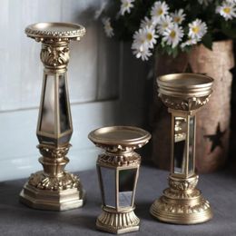 Candle Holders Matches For Decoration Scented Aromatic Stand Golden Making Porta Velas Home AB50ZT
