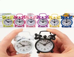 Mini Solid Colour Alarm Clock Metal Students Small Portable Pocket Clocks Household Decoration Adjustable Electronic Timer BH4814 W3039843