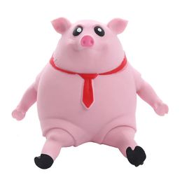 Childrens Decompression Toys Creative Spread Powder Skin Pig Funny Inspirational Red Scarf Office Pinch Music Vent Gift Kid 240329