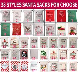 Present 39 Styles Santa Sacks Personalised Large Bag Custom Christmas Canvas Gift Bags Home Decoration9836859
