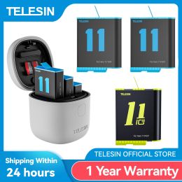 Studio Telesin Battery for Gopro Hero 9 10 11 1750mah Battery 3 Slot Waterproof Charging Box with Tf Card Reader for Gopro Hero 9 10 11