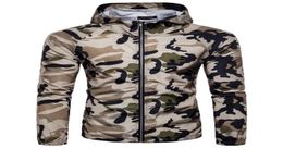 Military fan Camo Jackets Brave men Spring autumn long sleeve casual Camouflage print army Green knit cotton Zipper hooded Lapel O9784825