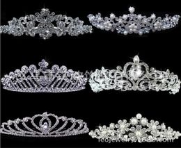 Luxus funkelndes Strasskristall Kristall Hochzeitsfeier Abschlussball Heimkehr Kronen Band Prinzessin Brauttiarhaar Accessoires Fashion2180326