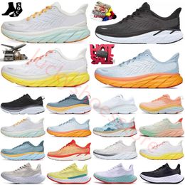 Trainers Running Shoes hokas Bondi 8 Clifton 9 Sneaker Black White Shifting Sand Lilac Marble Yellow Pear Men Trainers Outdoor Sports Sneakers women