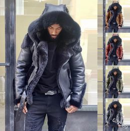 Designer Winter MensJacket Coat fur jacket Punk Style Shopping Autumn And Leather Suede Faux Fur Faux Leather mens clo5375289