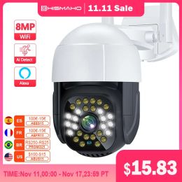 Cameras 4K Security Camera 8MP WiFi Outdoor PTZ Dome 5MP 4X Zoom H.265 1080P HD CCTV Video Surveillance IP Cam Auto Tracking P2P ICsee
