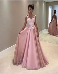 New Arrival Sexy Aline Prom Dress Cheap Long Sleeveless Tulle Formal Evening Party Gown Custom Made Plus Size5635252