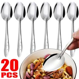 Spoons 20/5PCS Stainless Steel Creative Coffee TeaSpoons For Ice Cream Dessert Scoop Cutlery Kitchen Restaurant Tableware Set