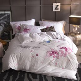 Bedding Sets Luxury Egypt Cotton Jacquard Embroidery Duvet Cover Bed Line Flat Sheet Bedspread Coverlets Quilt Flowers