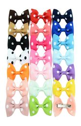 20 Colours Baby Barrettes Hair Clips Bow Girls Boutique Hair Accessories Polka Dot Grosgrain Ribbon Bowknot Clip For toddler Hairpi5377600