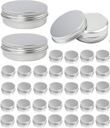 Storage Boxes Bins Aluminium Round Cans with Lid 2 Oz Metal Tins Food Candle Containers Screw Tops for Crafts Storage DIY Silve5724467