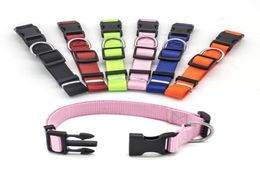 Dog Collar 6 Colors Nylon Dog Collars With Quick Snap Buckle Adjustable Neck Strap Dog Cat Pet Collar4842060