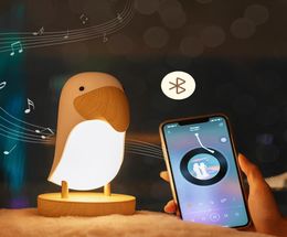 Toucan Bird Bluetooth Speaker Night Light Stepless Dimming LED Breathing Lights with Sound USB Rechargeable Touch Table Lamp8004068