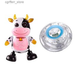 Baby Bath Toys Kids Electric Singing Moving Dancing Cute Cow Model Robot Toy With Bath LED Light Toy Funny Kids Bathing Tub LED Light-Drop Ship L48