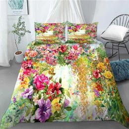 Bedding Sets Forest Flower 1 Duvet Cover 2 Pillowcases Polyester Fabric Set Family Boy Kid 1007