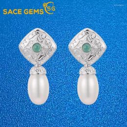 Dangle Earrings SACE GEMS Women S925 Sterling Silver Natural Pearl Eardrop Fashion Boutique Jewellery Gift Accessories Stud