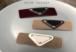 Leather Triangle Hair Clip with Stamp Women Girl Triangle Letter Barrettes Fashion Hair Accessories High Quality1935673