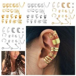 Backs Earrings Silver Colour Non Piercing Ear Cuffs Alloy Braid Accessories Clips Dreadlock Hair