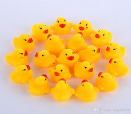 High Quality Baby Bath Water Duck Toy Sounds Mini Yellow Rubber Ducks Bath Small Duck Toy Children Swiming Beach Gifts EMS shippin2076095