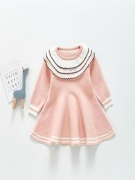 Girl039s Dresses Autumn Kids Dress Girl Fashion Little Girls Clothing Warm Knit Sweater Cute Full Sleeve Princess DressGirl033233563