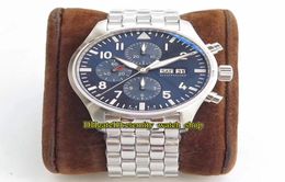 ZF Top version Pilot Little Prince 377717 Blue Dial ETA 7750 Chronograph Automatic 3777 Mens Watch Steel Case Strap Sport Stopwatc8157859