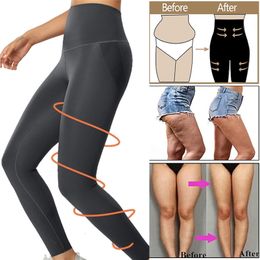 Shapewear Compression Leggings Leg Slimming Body Shaper High Waist Tummy Control Panties Thigh Sculpting Slimmer 240312