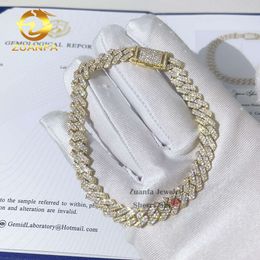 26.87G Hip Hop Iced Out Men Women Not 8MM 18K Solid Gold 8MM Lab Grown Diamond Cuban Bracelet