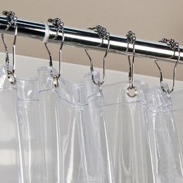 Stainless Steel Curtain Hooks Durable Shower Curtains Hooks Rings Home el Bath Toilet Supplies9248121