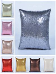 Glitter Sequins Pillowcase solid color cushion home sofa decorative car comfortable decor waist cushion cover Pillowslip 4040cm T1486506