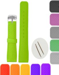 Watch Bands 24mm Neon Green Colour Silicone Jelly Rubber Ladies Men Band Straps Orange Red Blue Pink Purple Grey Brown White8946686