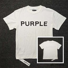 Purple Jeans Shirt Luxury Men's T-shirt Purple Shirt Brand Name Punk T-shirt Designer T-shirt Fashion Round Neck Short Sleeve Letter Pattern Purple Brand T Shirt 614