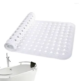 Bath Mats Shower Floor Mat Soft Long PVC With Drain Holes Home Tub Good Drainage Effect For Bathroom Washroom Bathtub Gym