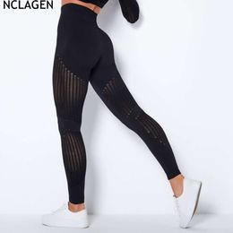 Lu Pant Align NCLAGEN Seamless Leggings Sports Women Fiess Squat Proof GYM Running Pants High Waist Mesh Sexy Workout Tights Yoga Gry Wo