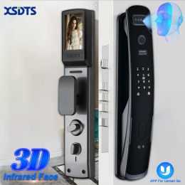 Lock 3D Biometric Security Face Camera Smart Door Lock Digital Password Electronic Key IC Card APP Unlock Fingerprint Locks