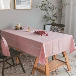 Table Cloth Japanese Fresh Tablecloth Desk Stripe Students Simple Cotton Linen Clothes Coffee Thick