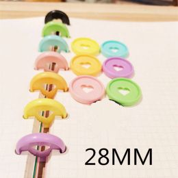 Spines 100pcs28mm Colour Plastic Ring Mushroom Hole Heartshaped Looseleaf Notebook Binding Binding Coil