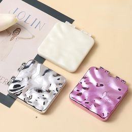 Mini Square Makeup Mirror Portable Hand Mirror Small Double-sided Miroir Folding Compact Clamshell Simplicity Cosmetic Mirror