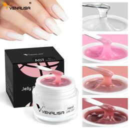 Gel VENALISA Jelly Gel 50ml Clear Nude Pink Camouflage Gel Nail Extend UV LED Poly Nail Gel Nail Art Manicure Acrylic gel