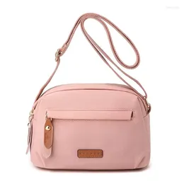Drawstring Nylon Canvas Japanese Style Simple Casual One Shoulder Crossbody Small Square Bag