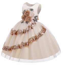 Kids Dresses for Girls Wedding Dress Children Evening Party Dress Sequins Flower Girls Elegant Princess Dress Gift8817121