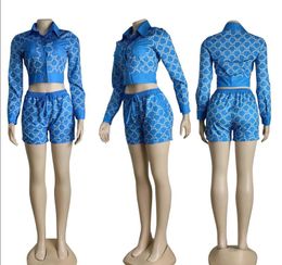 New designer Women's Tracksuits Luxury brand Casual Suit shirts shorts 2 Piece Set sports Suit Q6183