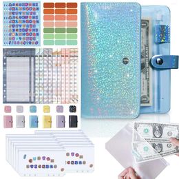 Glitter Waterproof PVC Binder Budget Envelope Planner Organiser With Zipper Pockets Expense Sheets