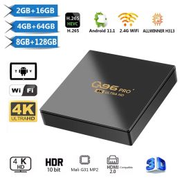 Box 2022 New Q96 Pro+ TV Box 8GB+128GB Quad Core Set Top Box Allwinner H313 4K H.265 2.4G WIFI Media Player Smart Home Theater