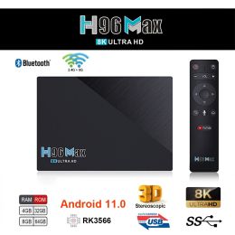 Box H96 Max 3566 Android 11.0 Smart TV BOX 8K RK3566 CortexA55 Dual Wifi 2.4G/5.8GHz 4GB/8GB 32GB 64GB For Google Player Set Top